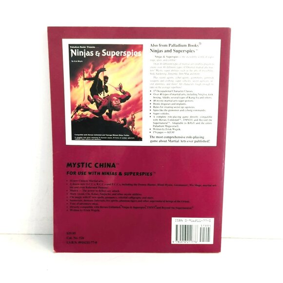 Mystic China By Erick Wujcik Role-Playing Sourcebook From Palladium Books 1995 - Picture 2 of 3